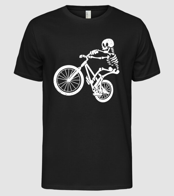 Biciclist schelet model negru pe tricou