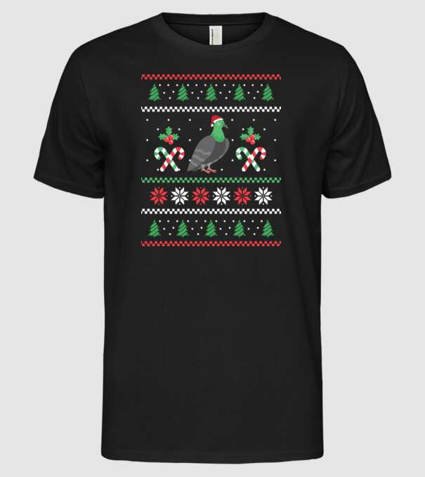 tricou cu Porumbel pulovăr urât model negru pe tricou