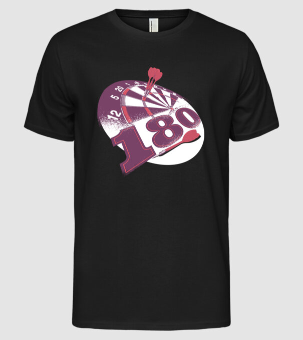 Darts 180 tricou model negru pe tricou