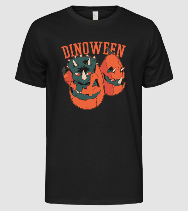 Dinoween model negru pe tricou