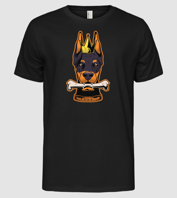Rege Doberman model negru pe tricou