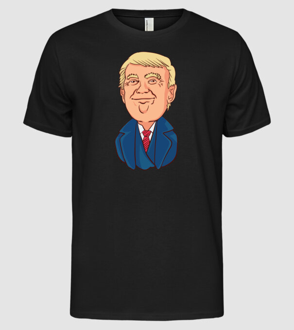 Donald Trump model negru pe tricou