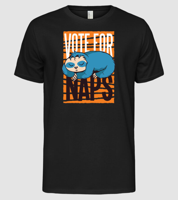 Votez pentru relaxare Leneș model negru pe tricou