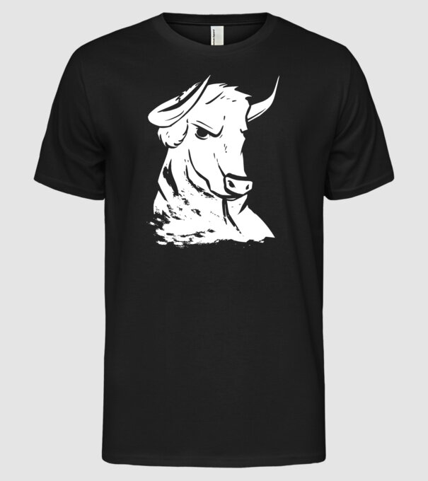 Taur puternic model negru pe tricou