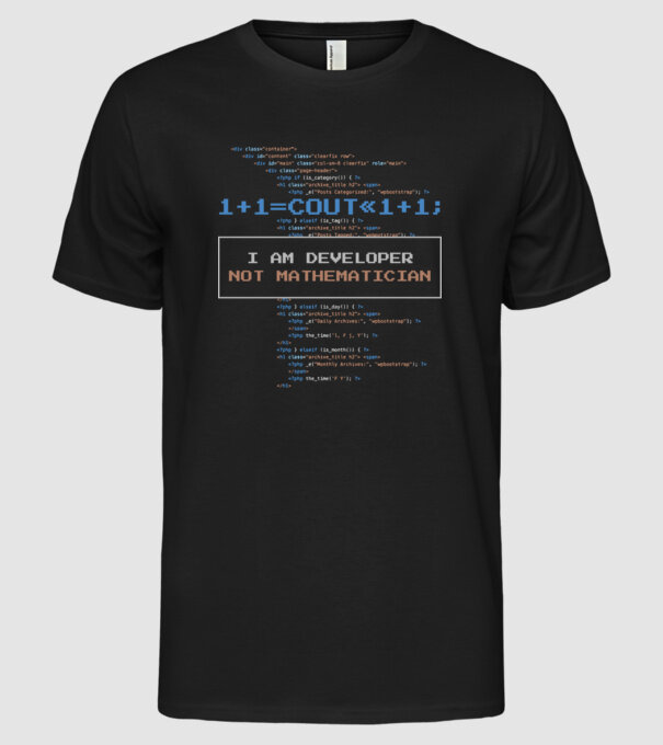 Tricou pentru developeri model negru pe tricou