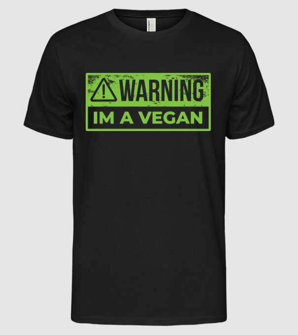 Atenție, sunt vegan model negru pe tricou