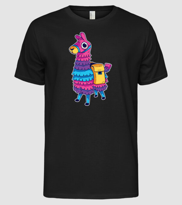 Fortnite LLama - Tricou gamer cu lama model negru pe tricou
