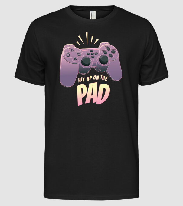 Gamer Controler model negru pe tricou