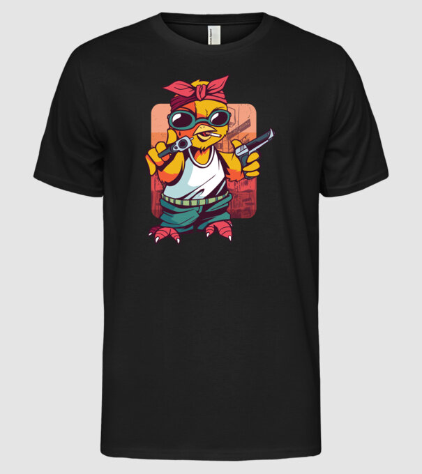 Pui Gangster model negru pe tricou