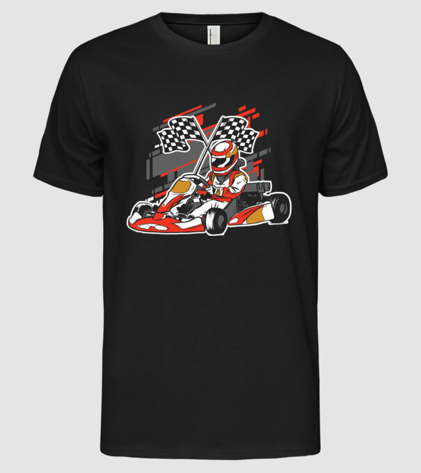 Gokart model negru pe tricou