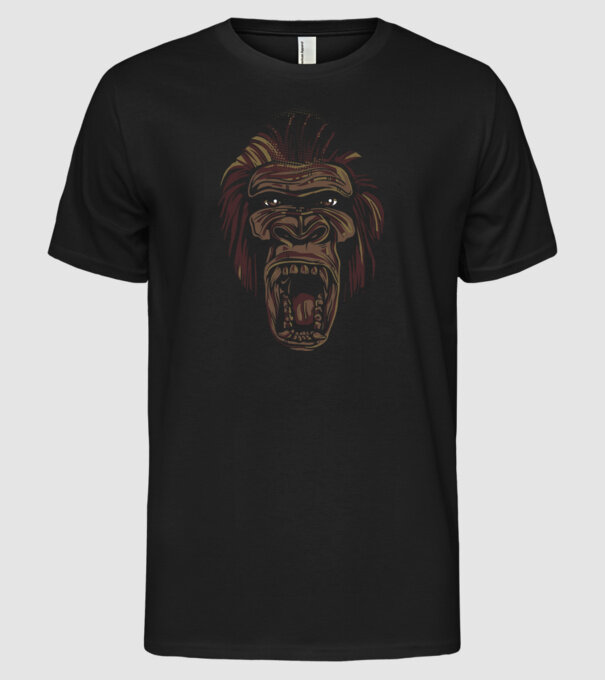 Gorilla Face model negru pe tricou