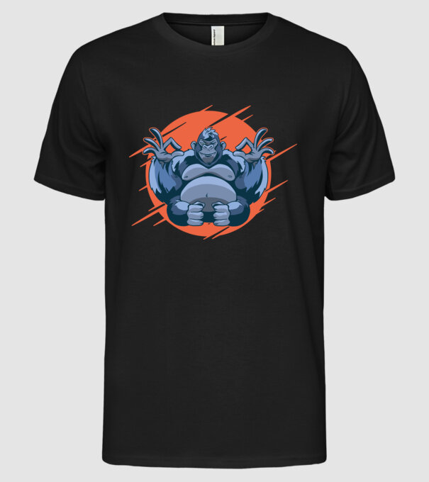 Gorilă Meditație model negru pe tricou