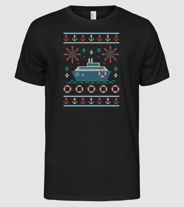 Pulover urât cu vapor model negru pe tricou