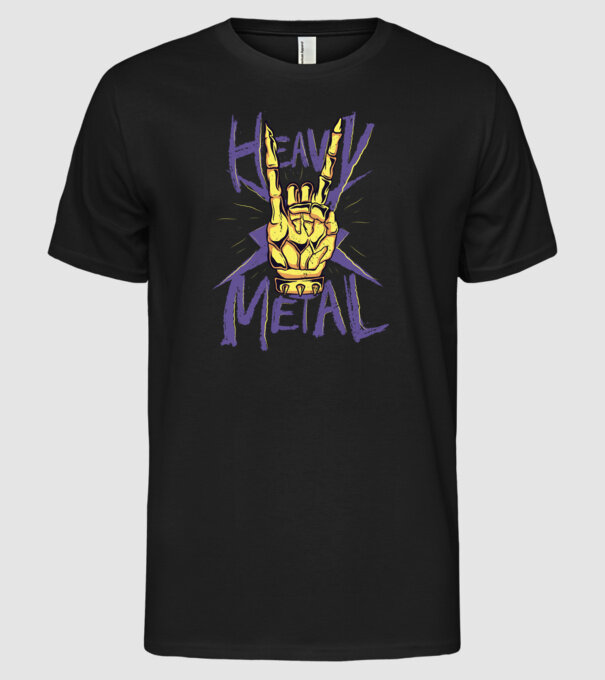 Heavy Metal model negru pe tricou