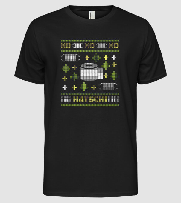 Hohohoho hârtie igienică pulover urât model negru pe tricou