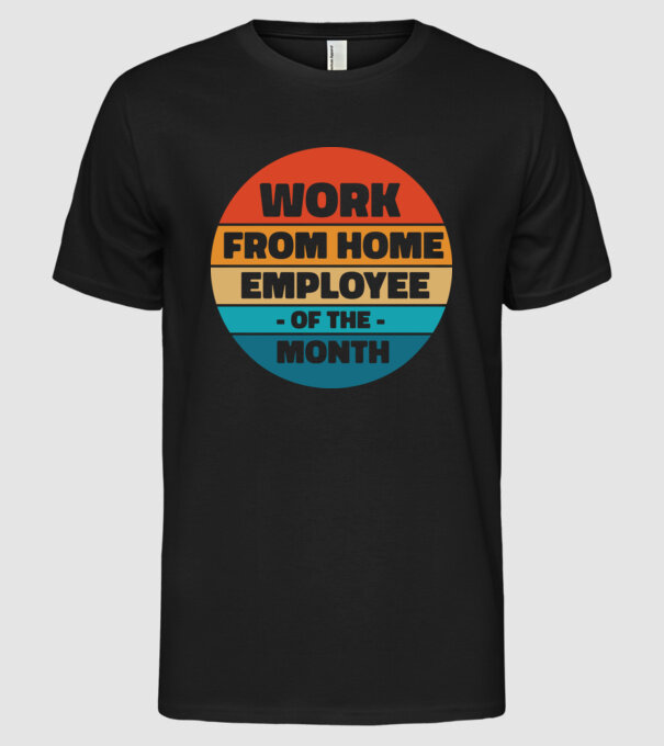 Lucrătorul la domiciliu al lunii model negru pe tricou