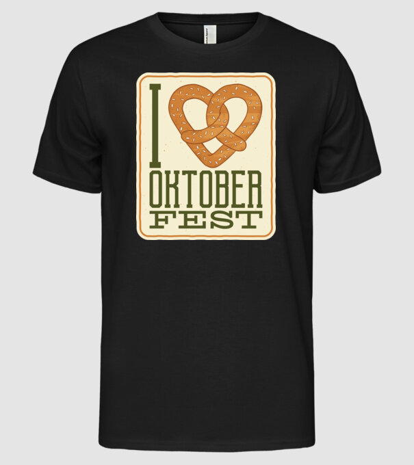 I Love Oktoberfest model negru pe tricou