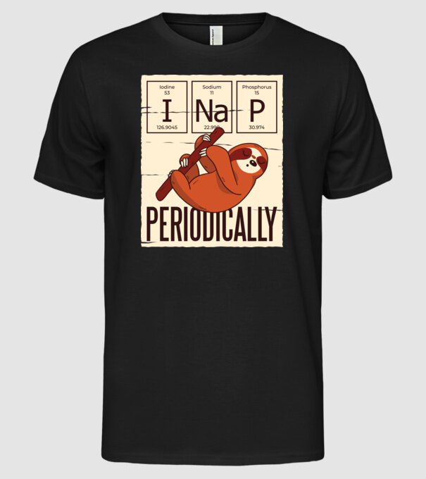 I NaP Periodic tricou leneș model negru pe tricou