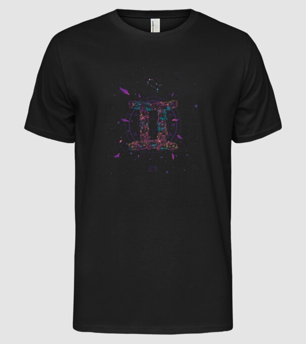 Gemini Zodiac model negru pe tricou