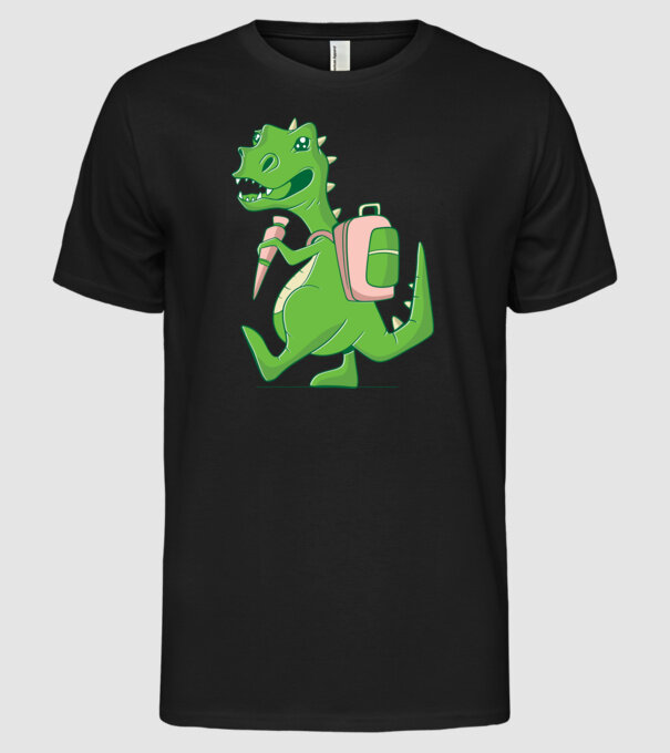 Elev Dino model negru pe tricou