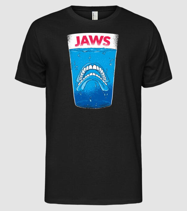 Jaws dinți tricou parodie model negru pe tricou