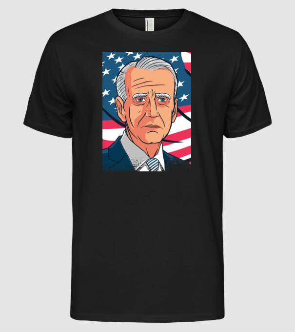 Joe Biden USA model negru pe tricou
