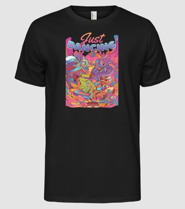 Just Dancing Fulgi de cereale model negru pe tricou