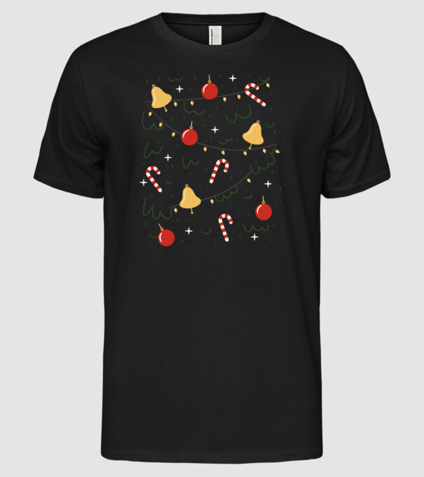 Decorații Crăciun model negru pe tricou