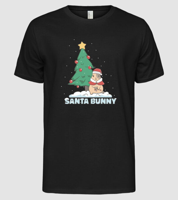 Iepuraș de Crăciun model negru pe tricou