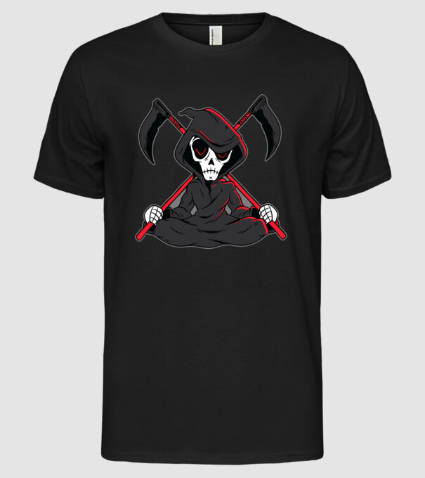 Moartea - Grim Reaper model negru pe tricou