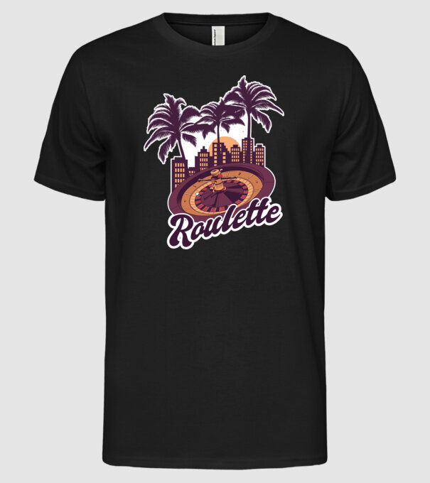 Casino Roulette model negru pe tricou