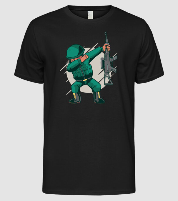 Soldat DAB model negru pe tricou