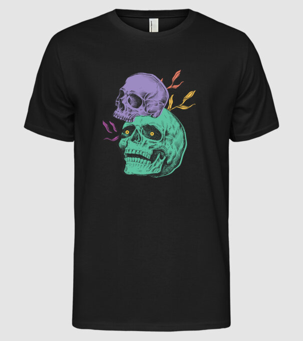 Cranii model negru pe tricou