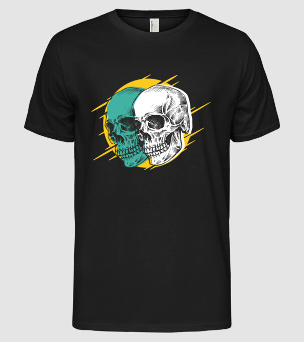 Cranii model negru pe tricou
