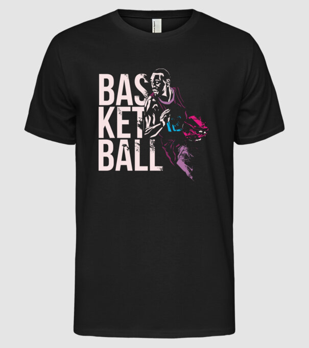 Baschet Silueta model negru pe tricou