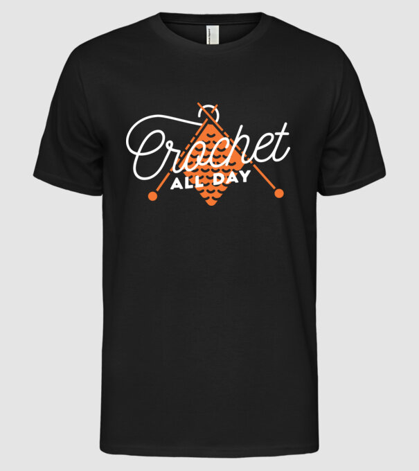 Tricotat pe tot parcursul zilei model negru pe tricou