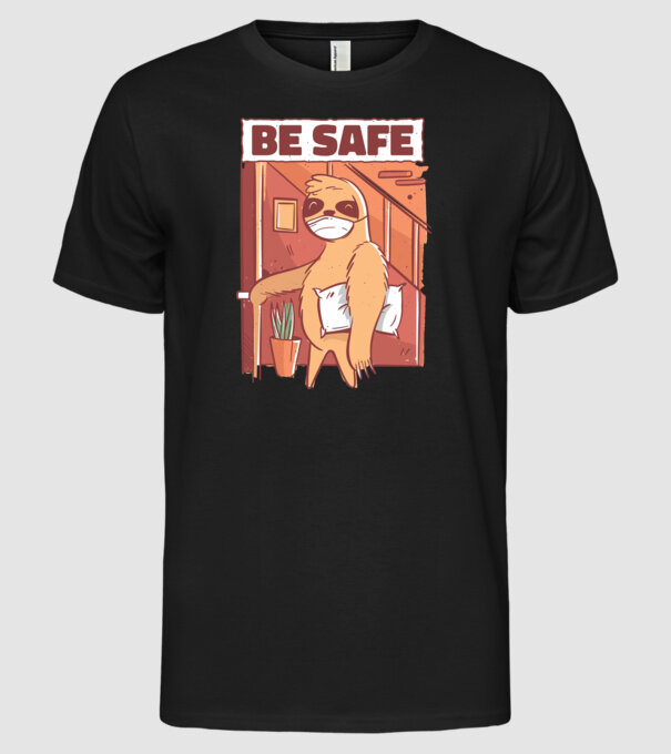 Leneș Be Safe model negru pe tricou
