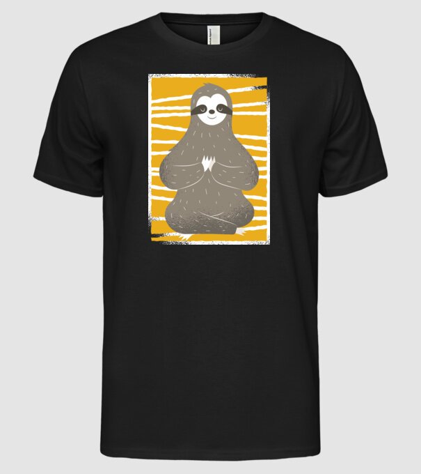 Yoga Leneș model negru pe tricou