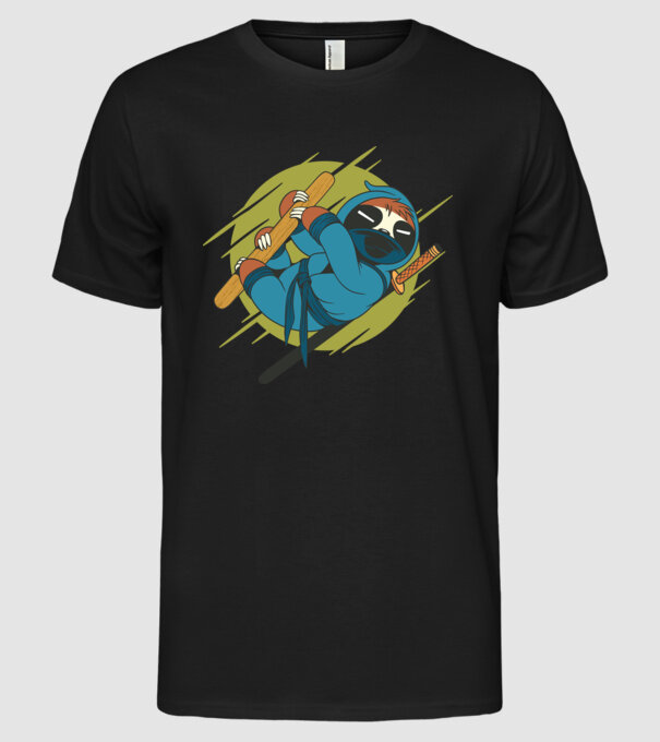 Ninja Leneș model negru pe tricou