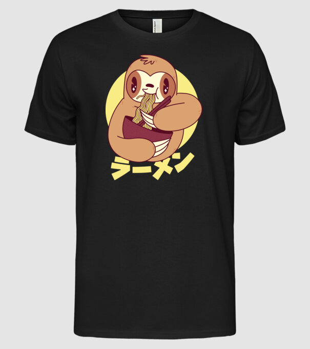 Ramen Leneș model negru pe tricou