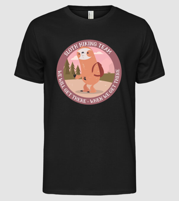Leneș drumeție - Vom ajunge, atunci când vom ajunge model negru pe tricou