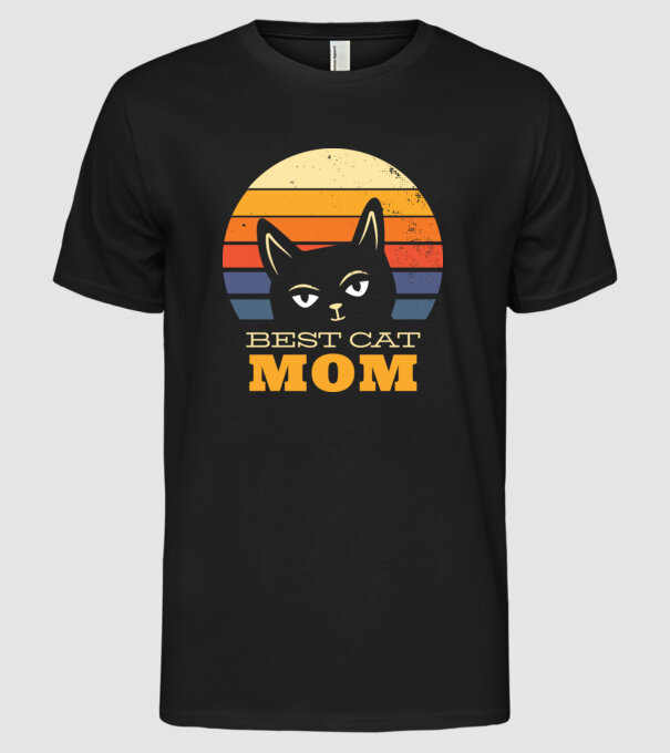 Cea mai bună mamă pisică model negru pe tricou