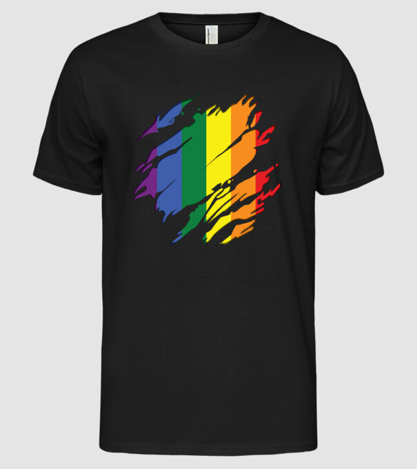 Steag LGBTQ model negru pe tricou
