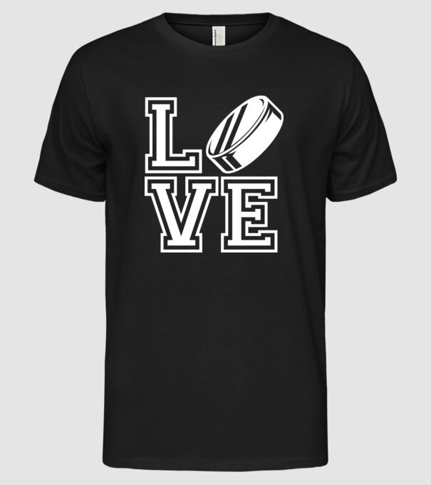 Love hochei model negru pe tricou