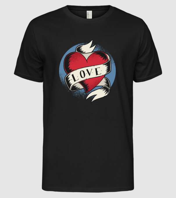 'Love Tatuaj pentru Valentine''s Day' model negru pe tricou