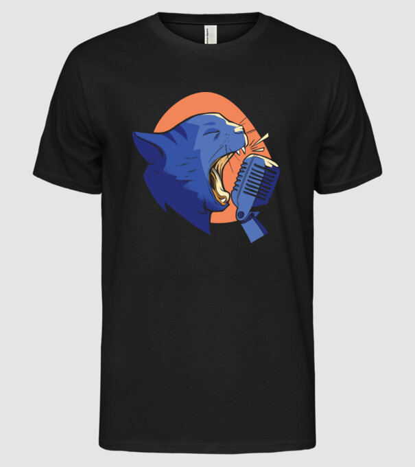 Urlet de Pisică model negru pe tricou