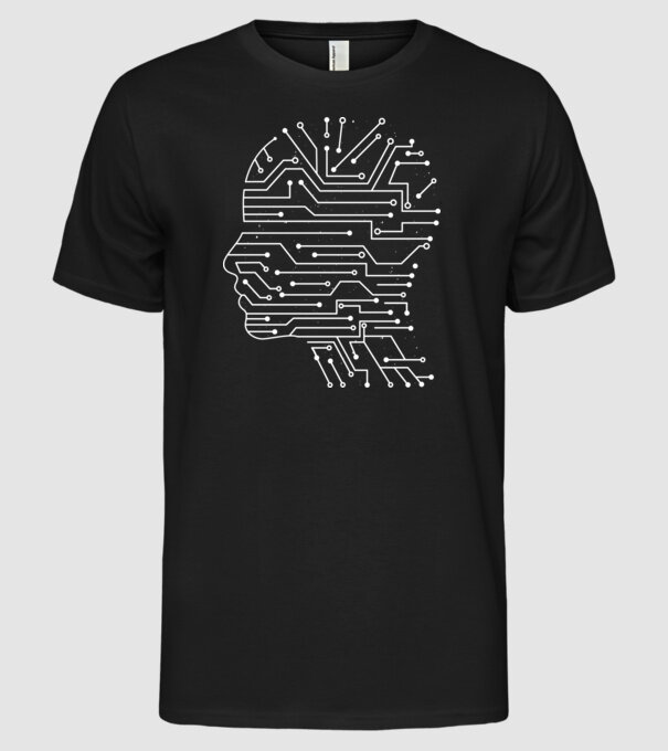 Inteligența artificială AI model negru pe tricou