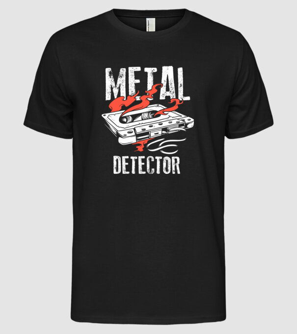 Detector de metale Casetă model negru pe tricou