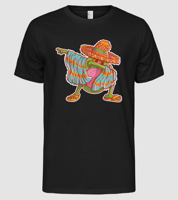 Avocado mexican DAB model negru pe tricou