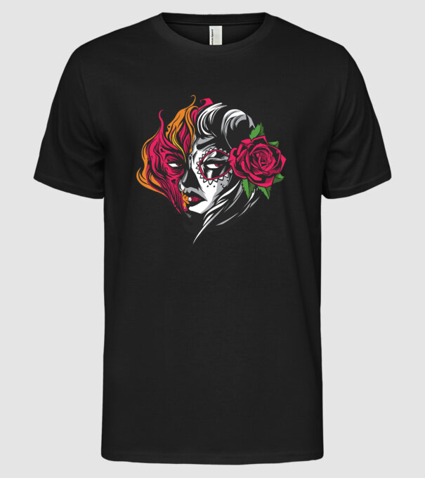 Fată Mexicană Demon model negru pe tricou